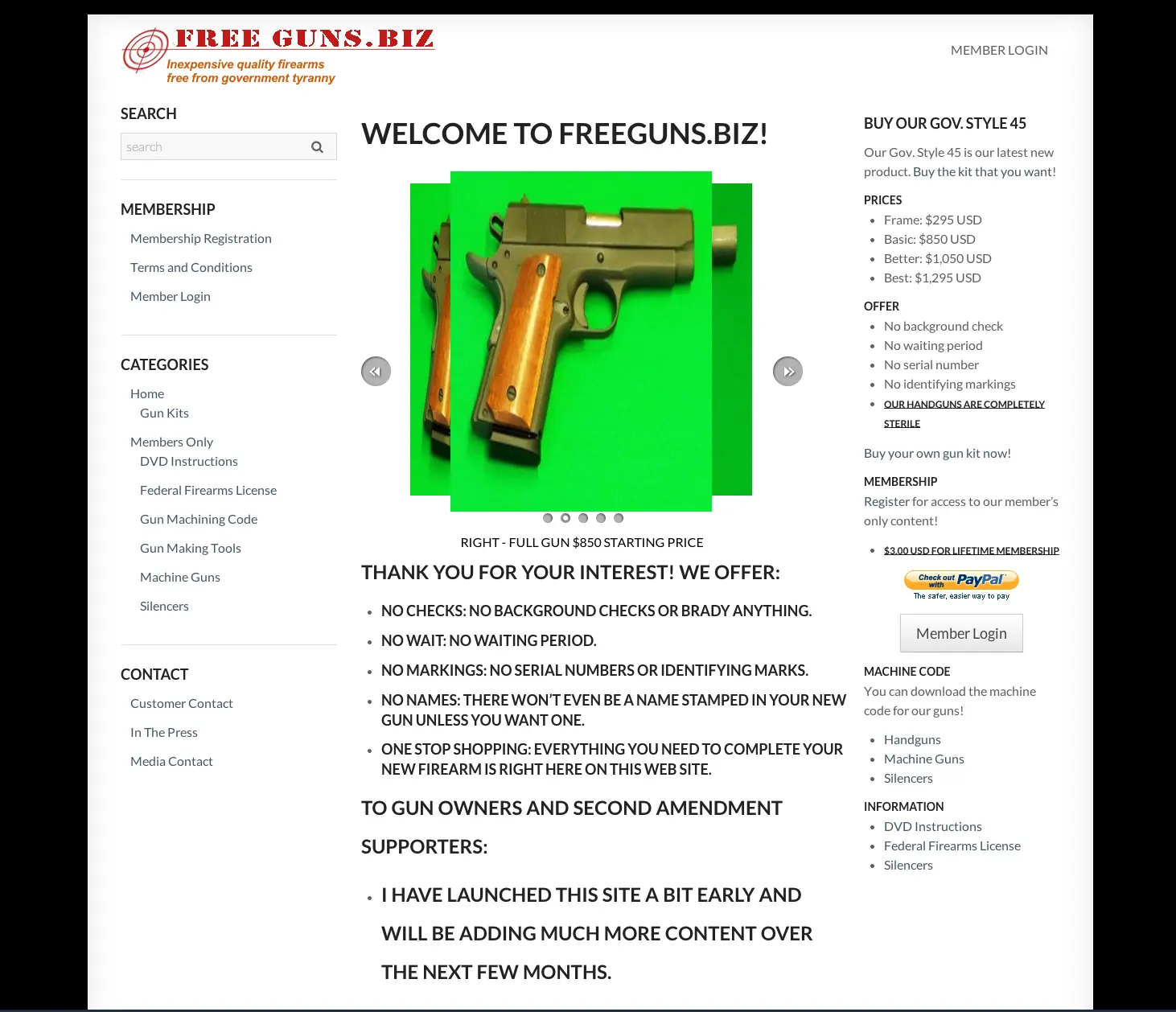 FreeGuns.biz Website